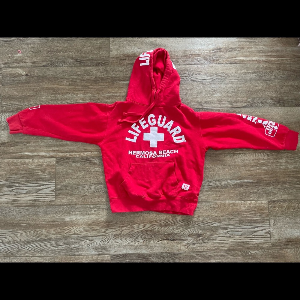Red Small Life Guard Hoodie
